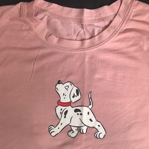 Pink Dalmatian dog shirt